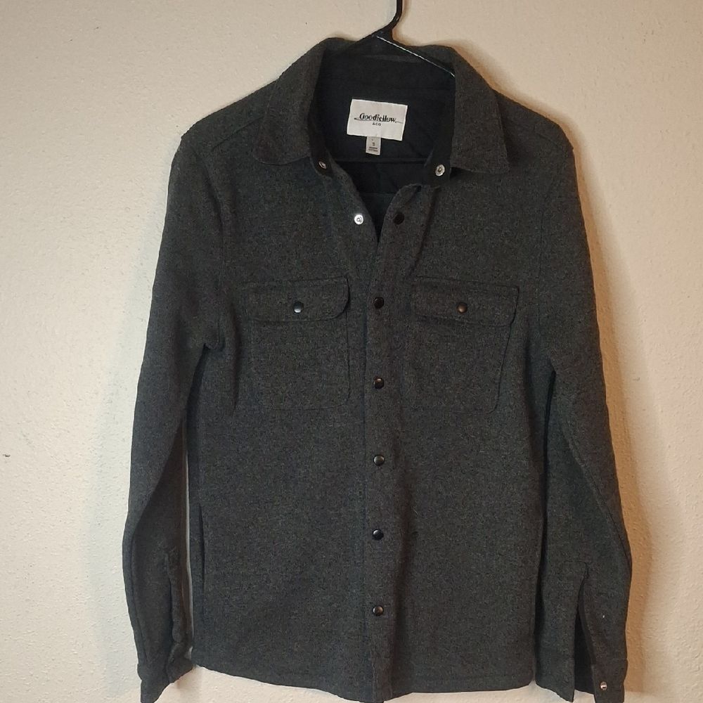 Goodfellow & Co Charcoal Button-Up Shirt Jacket size small
